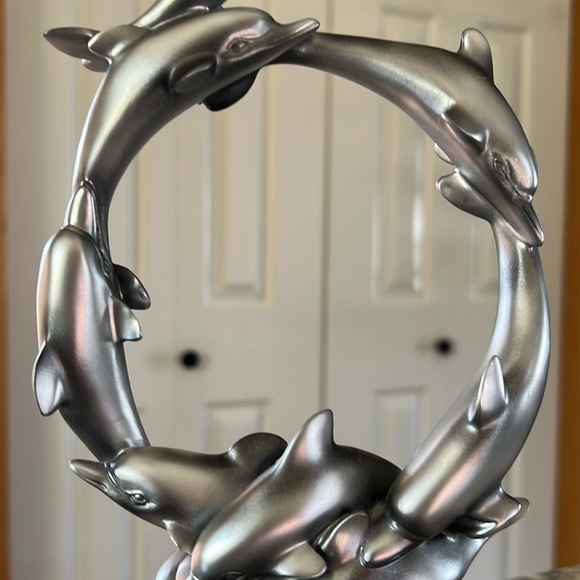Vintage Dolphin Ring Statue Decor - Picture 4 of 12
